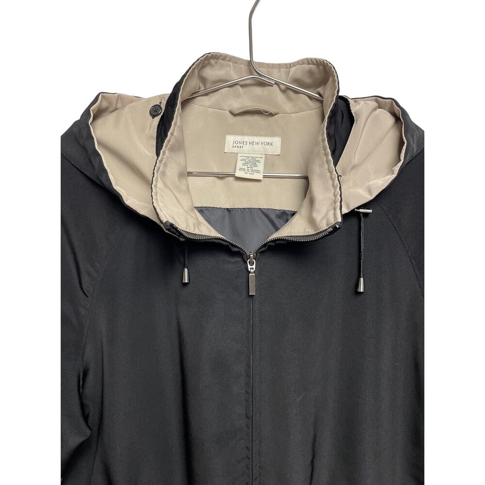 Jones New York Black And Tan Lightweight Women's Rain Coat Jacket - Size XL - Picture 2 of 12